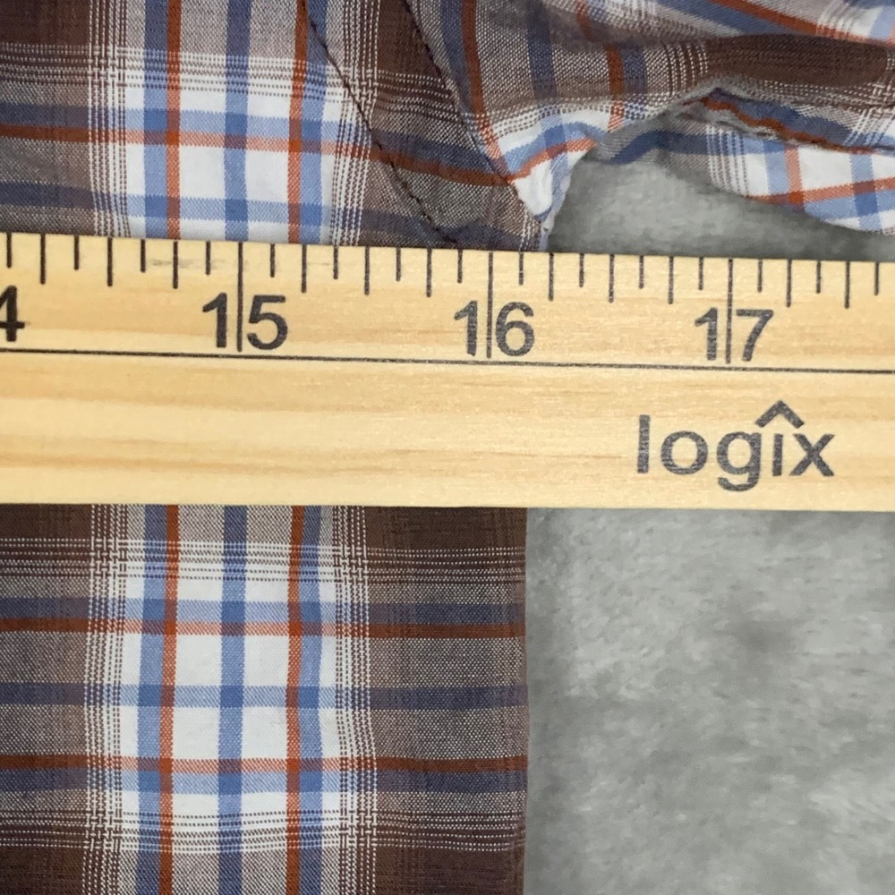 Rough Stock by Panhandle Western Pearl Snap Shirt Boys M 10 Brown Plaid Cowboy - Picture 7 of 9